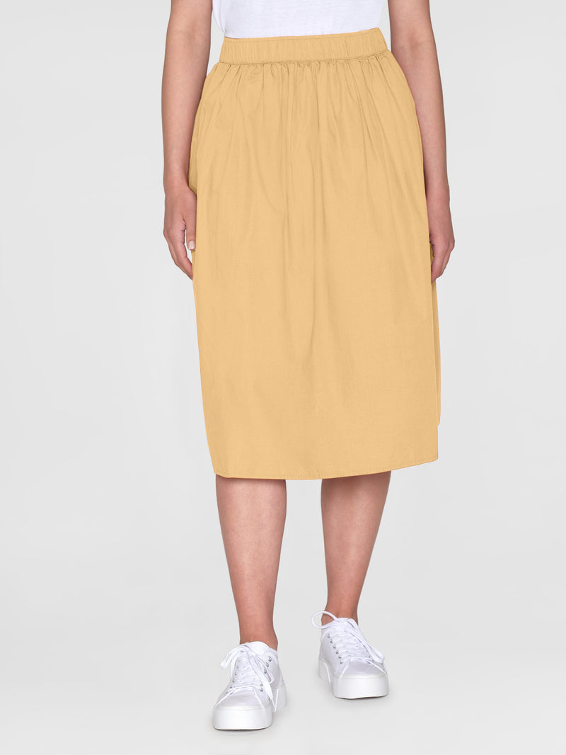 KnowledgeCotton Apparel - WMN Poplin elastic waist skirt Skirts 1352 Impala