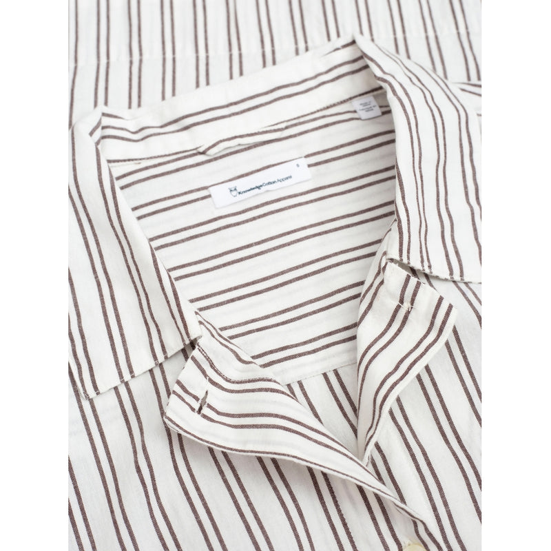 KnowledgeCotton Apparel - WMN Pyjama set - GOTS/Vegan Homewear 8009 Stripe - brown