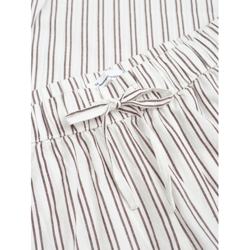 KnowledgeCotton Apparel - WMN Pyjama set - GOTS/Vegan Homewear 8009 Stripe - brown