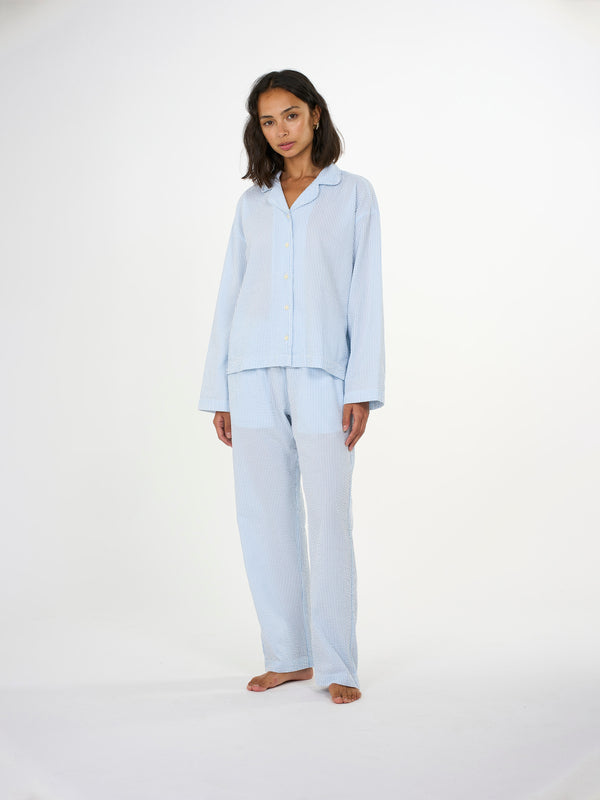 KnowledgeCotton Apparel - WMN Pyjamas set Homewear 1335 - Blue Fog