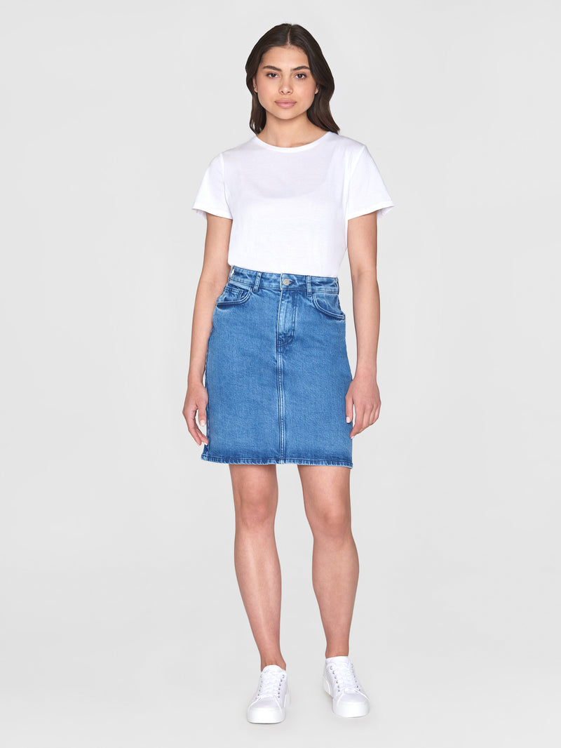 KnowledgeCotton Apparel - WMN ROMY Light Blue Denim Skirt Denims 3045 Light blue