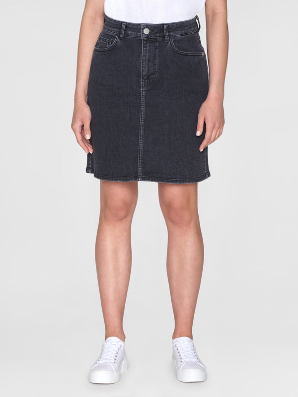 KnowledgeCotton Apparel - WMN ROMY Rinse Black Denim Skirt Denims 3049 Rinse black