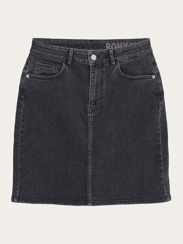 KnowledgeCotton Apparel - WMN ROMY Rinse Black Denim Skirt Denims 3049 Rinse black