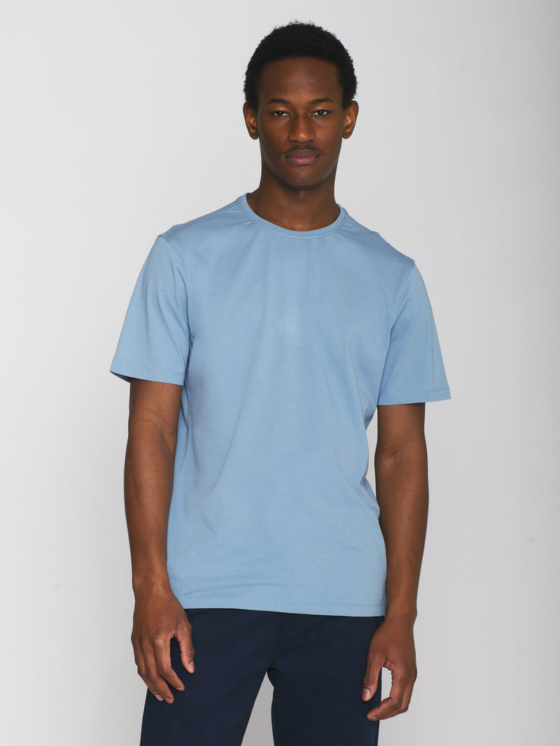 KnowledgeCotton Apparel - MEN Regular fit Basic tee T-shirts 1322 Asley Blue