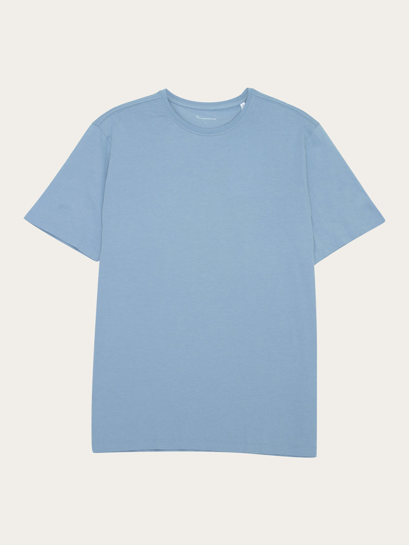 KnowledgeCotton Apparel - MEN Regular fit Basic tee T-shirts 1322 Asley Blue