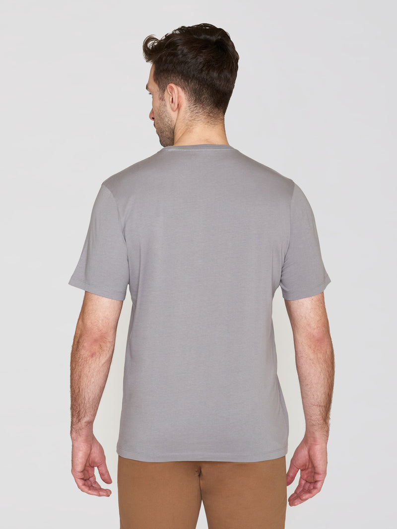 KnowledgeCotton Apparel - MEN Regular fit Basic tee T-shirts 1401 Sharkskin