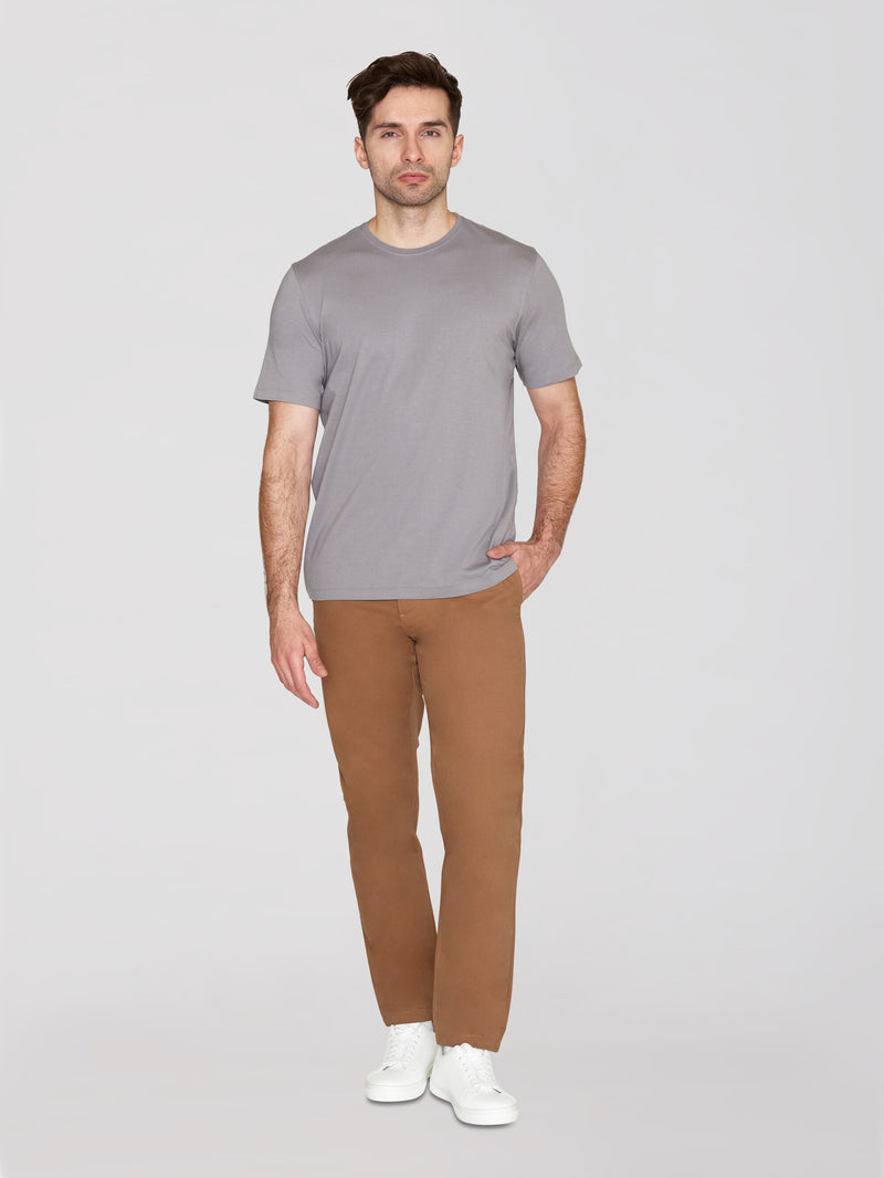 KnowledgeCotton Apparel - MEN Regular fit Basic tee T-shirts 1401 Sharkskin