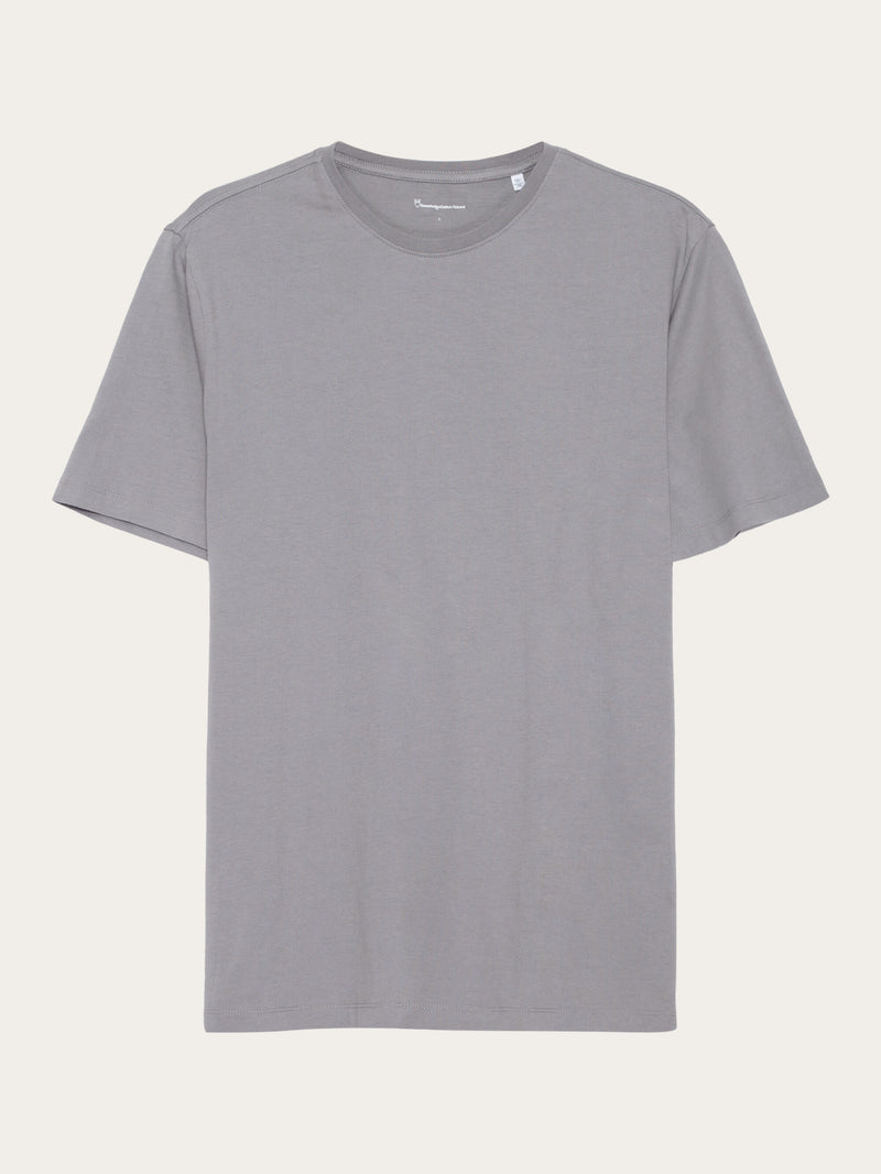 KnowledgeCotton Apparel - MEN Regular fit Basic tee T-shirts 1401 Sharkskin