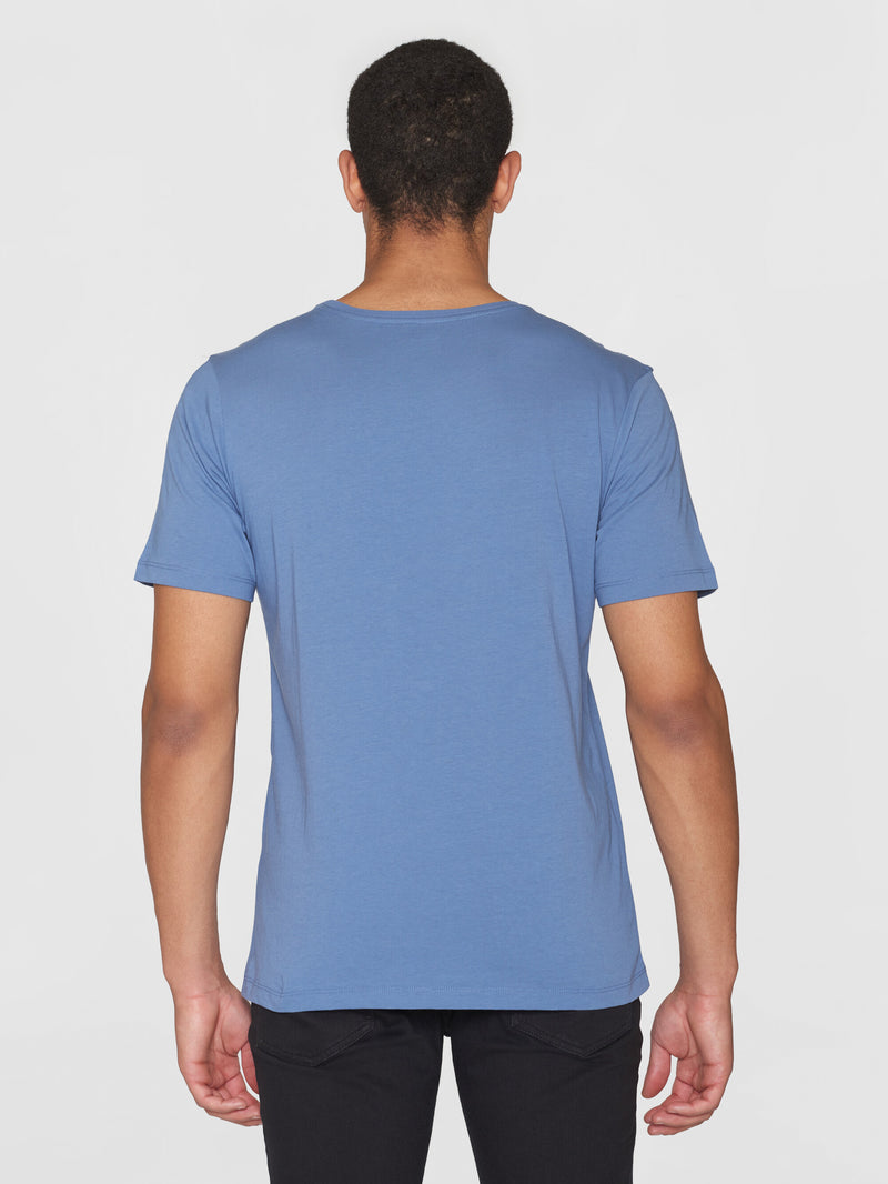 KnowledgeCotton Apparel - MEN Regular fit Basic tee T-shirts 1432 Moonlight Blue