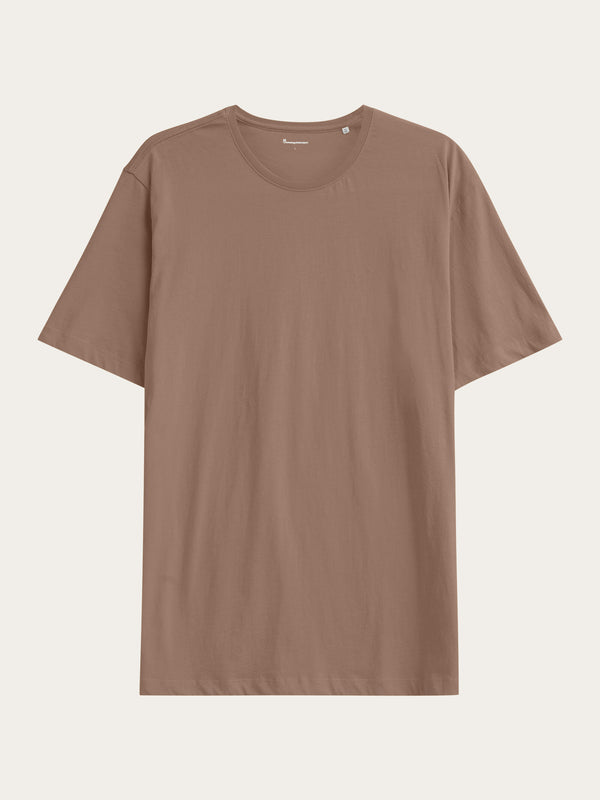 KnowledgeCotton Apparel - MEN Regular fit Basic tee T-shirts 1437 Chocolate Malt