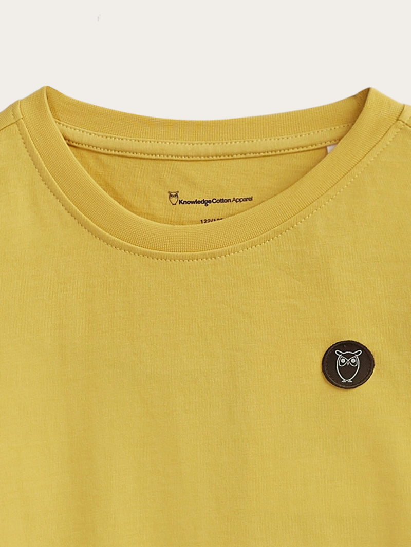 KnowledgeCotton Apparel - YOUNG Regular fit badge long sleeved Long Sleeves 1429 Misted Yellow