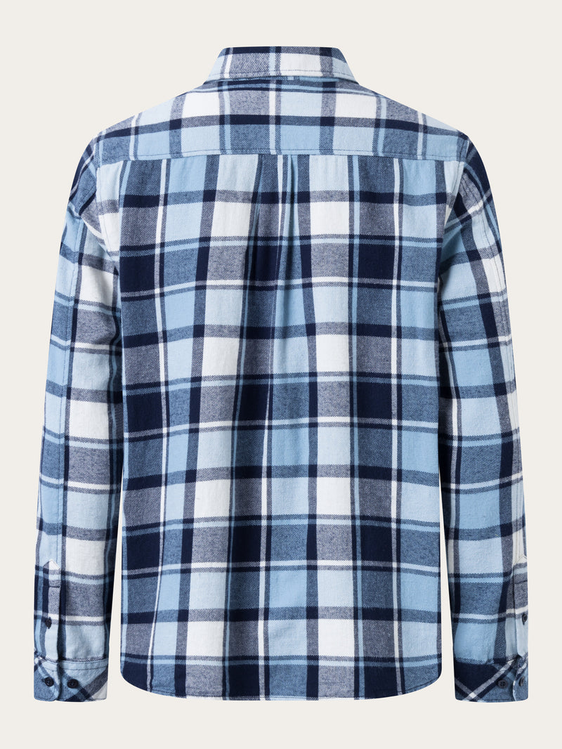 KnowledgeCotton Apparel - MEN Regular fit checkered shirt Shirts 7021 blue check