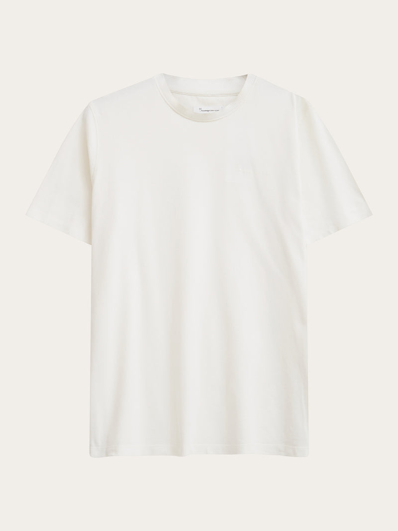 KnowledgeCotton Apparel - MEN Regular fit pique t-shirt - GOTS/Vegan T-shirts 1387 Egret