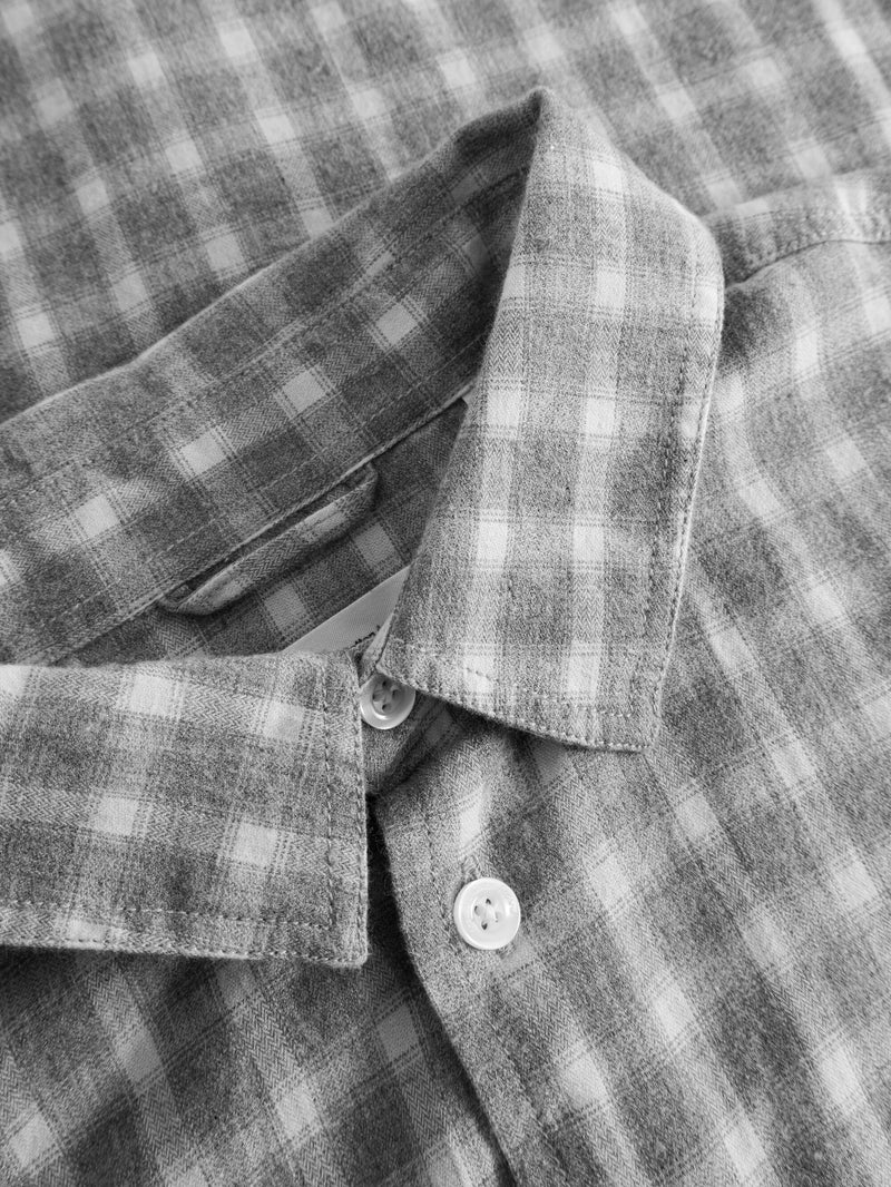 KnowledgeCotton Apparel - MEN Regularfit small checkered shirt Shirts 7031 Grey check