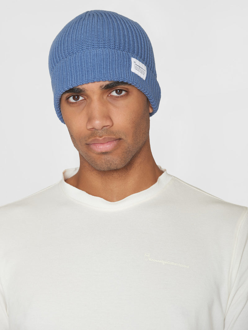 KnowledgeCotton Apparel - UNI Rib hat - GOTS/Vegan Hats 1432 Moonlight Blue