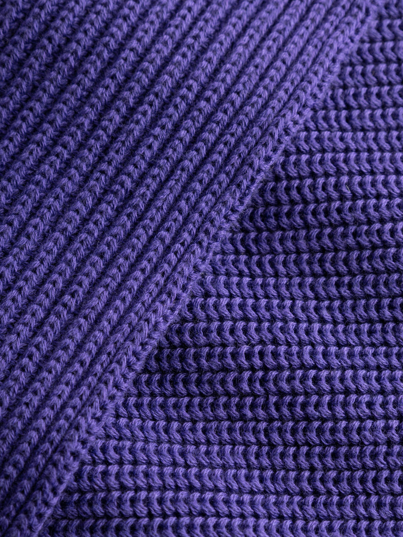 KnowledgeCotton Apparel - UNI Rib knit scarf Scarfs 1416 Deep Purple