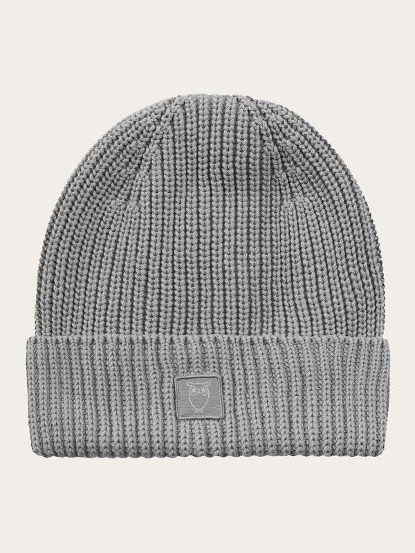 KnowledgeCotton Apparel - UNI Ribbing hat Hats 1012 Grey Melange