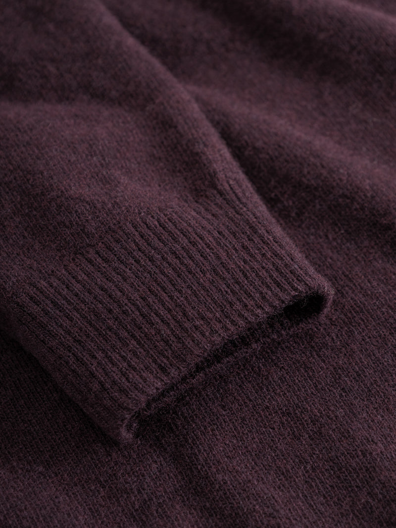 KnowledgeCotton Apparel - MEN Roll neck knit Knits 1404 Deep Mahogany