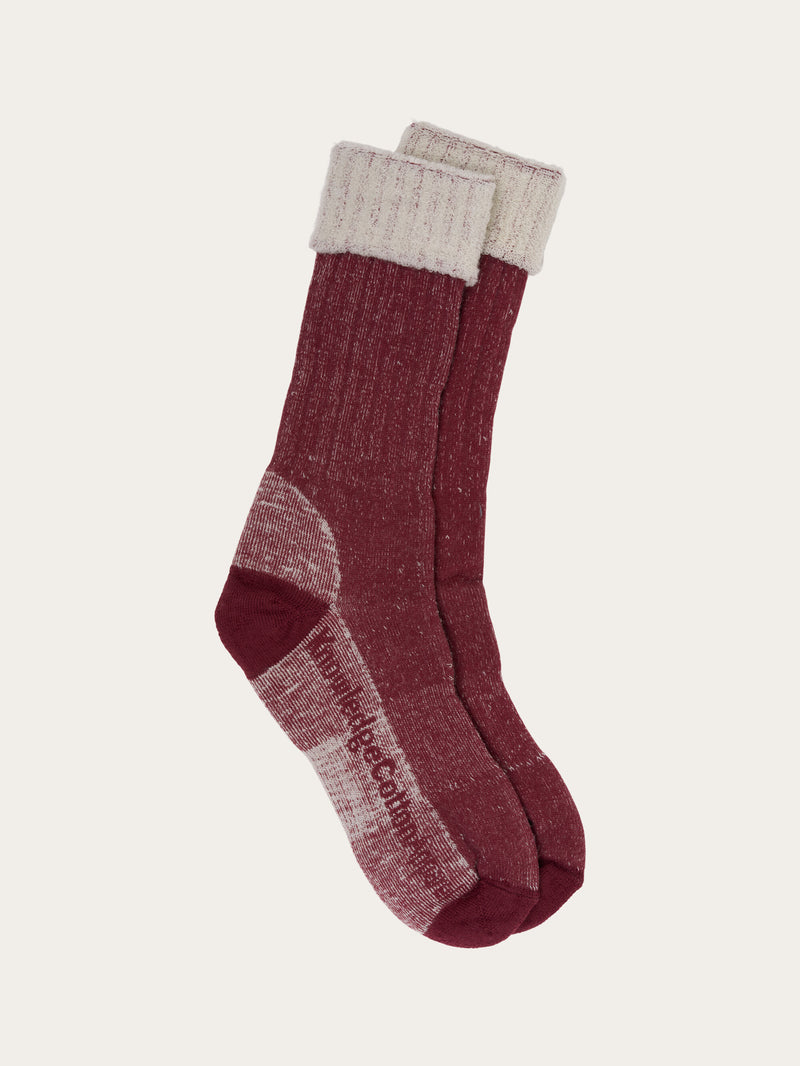 KnowledgeCotton Apparel - UNI Single pack low terry wool sock Socks 1364 Rhubarb