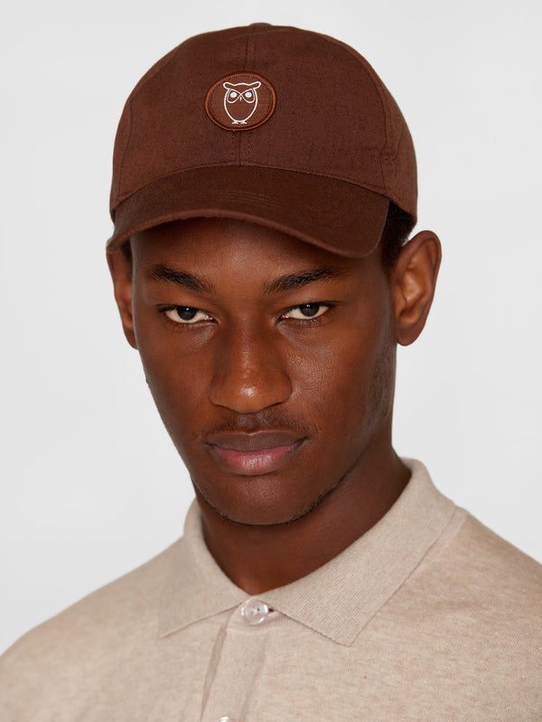 KnowledgeCotton Apparel - UNI Slub yarn baseball cap - GOTS/Vegan Caps 1441 Tiramisu