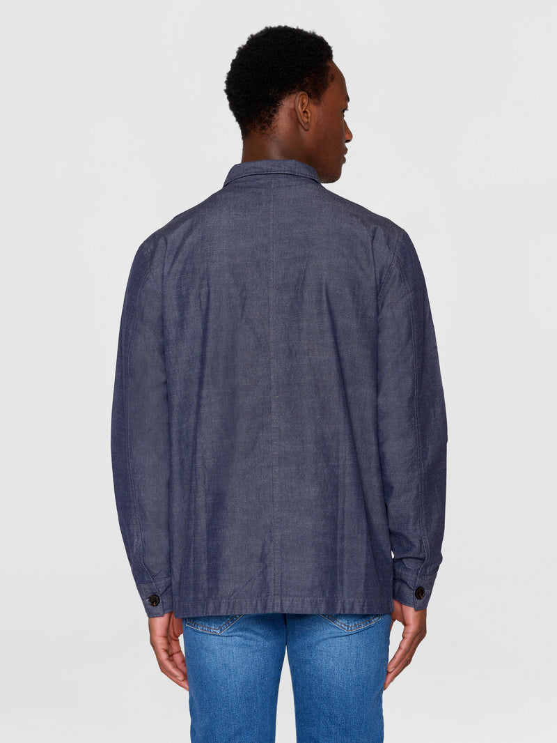 KnowledgeCotton Apparel - MEN Slub yarn overshirt - GOTS/Vegan Overshirts 1412 Night Sky