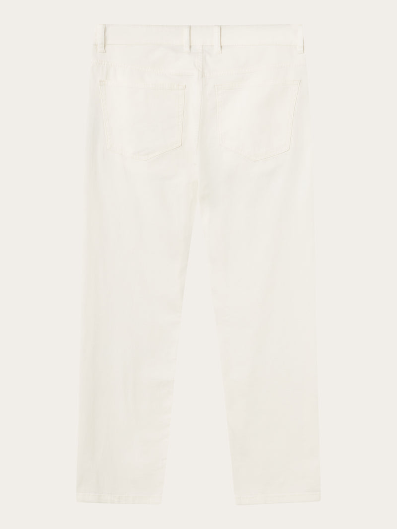 KnowledgeCotton Apparel - MEN TIM tapered fit canvas 5-pocket pants Pants 1007 Star White