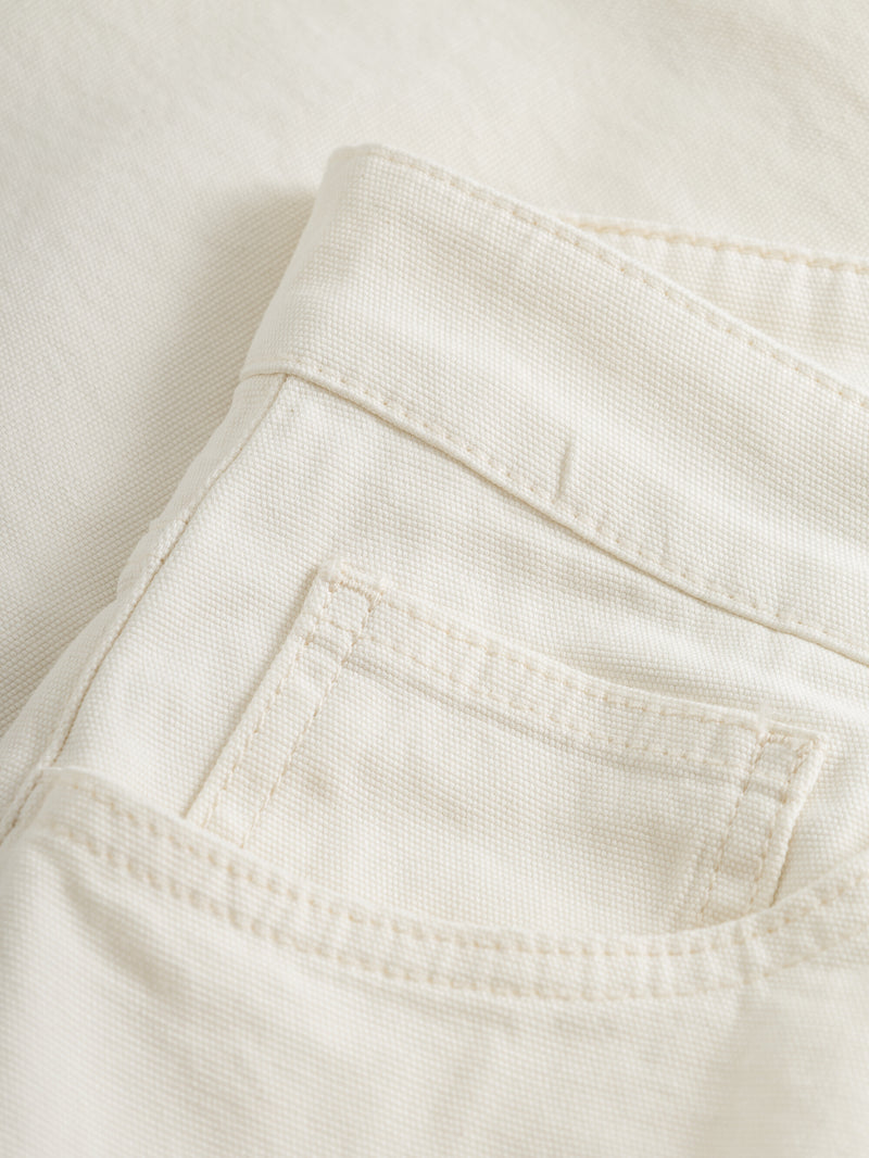 KnowledgeCotton Apparel - MEN TIM tapered fit canvas 5-pocket pants Pants 1007 Star White