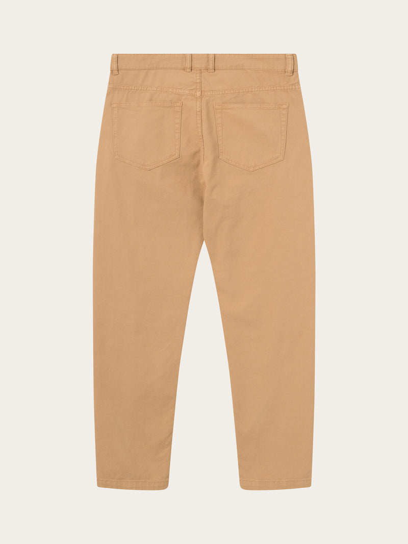 KnowledgeCotton Apparel - MEN TIM tapered fit canvas 5-pocket pants Pants 1366 Brown Sugar