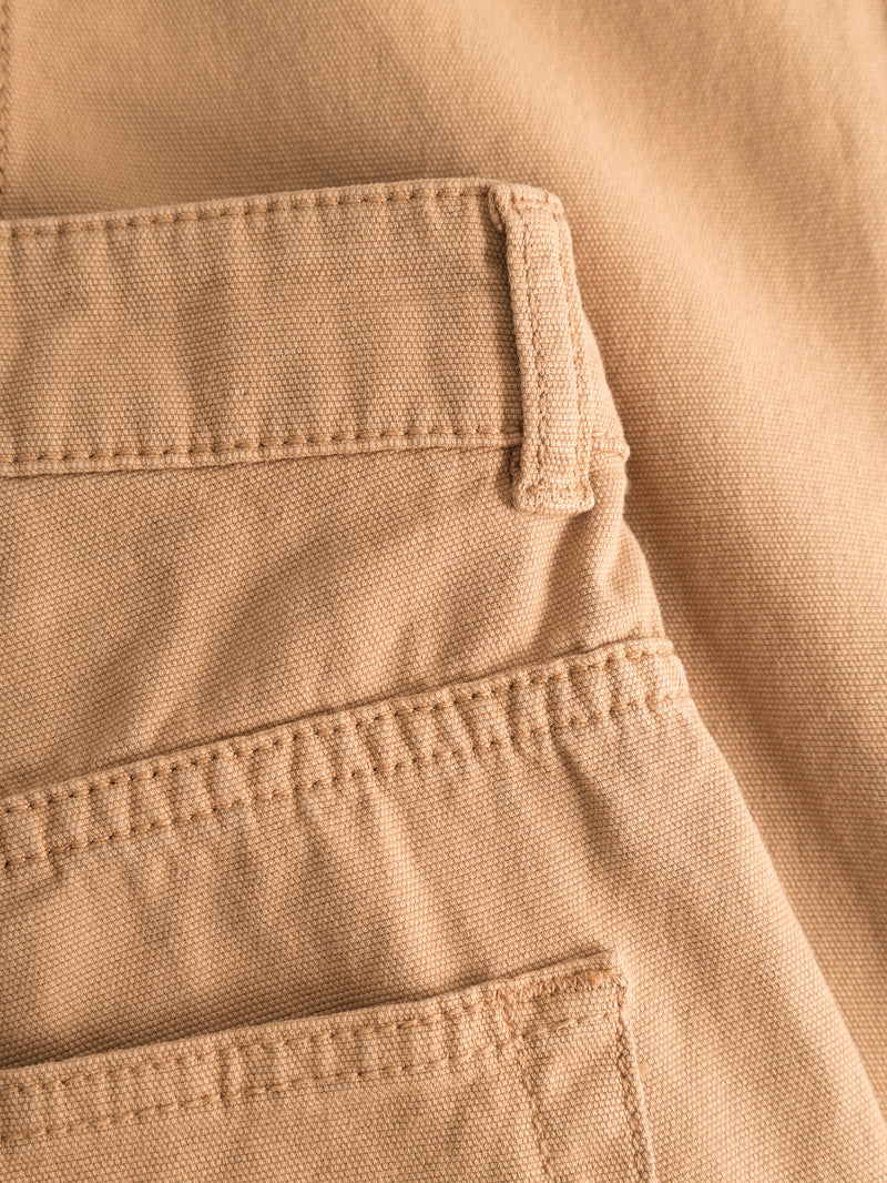 KnowledgeCotton Apparel - MEN TIM tapered fit canvas 5-pocket pants Pants 1366 Brown Sugar