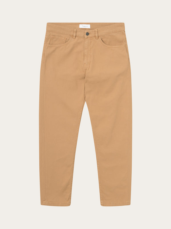 KnowledgeCotton Apparel - MEN TIM tapered fit canvas 5-pocket pants Pants 1366 Brown Sugar