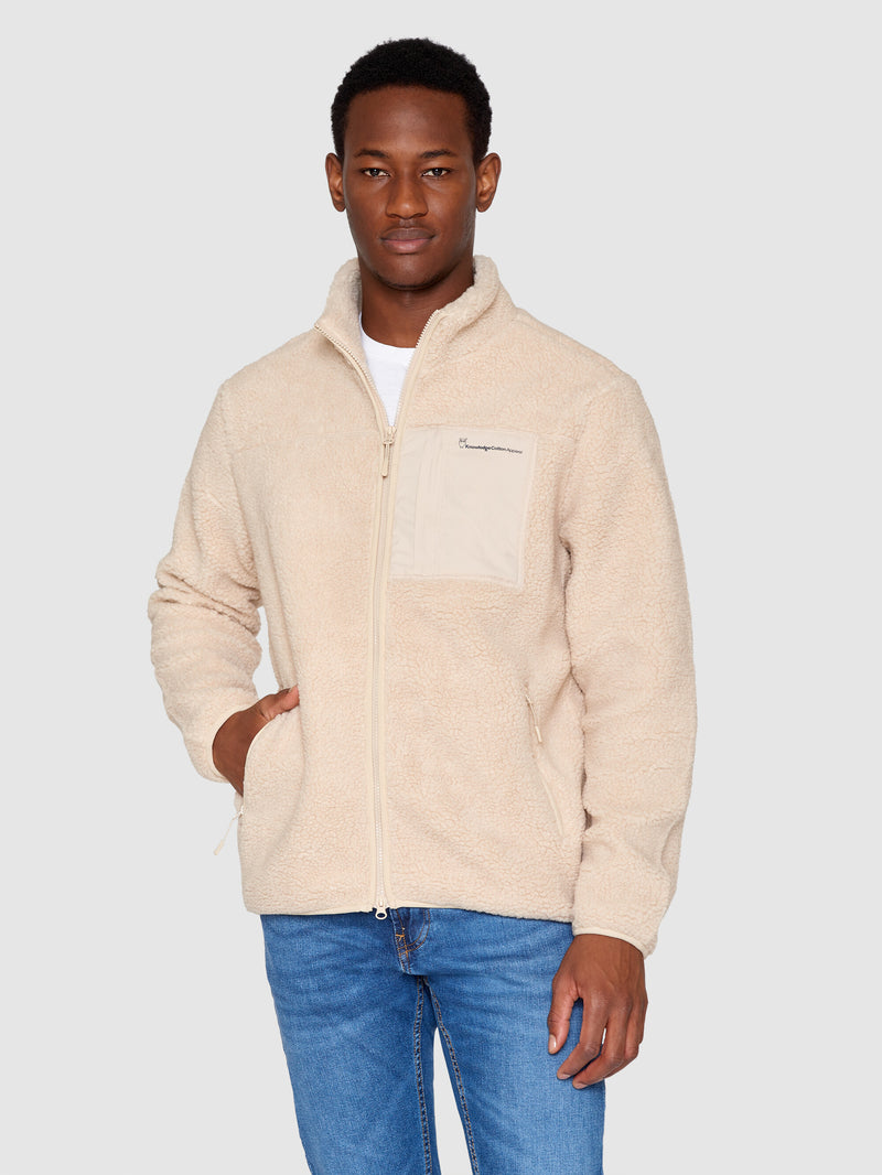 KnowledgeCotton Apparel - MEN Teddy fleece zip sweat Fleeces 9999 Item Colour