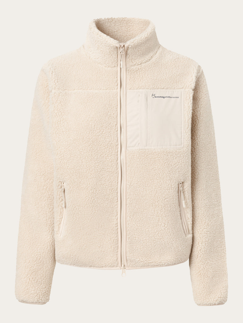 KnowledgeCotton Apparel - WMN Teddy high neck zip jacket Fleeces 9999 Item Colour