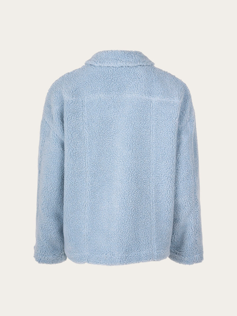 KnowledgeCotton Apparel - WMN Teddy trucker jacket Fleeces 1322 Asley Blue