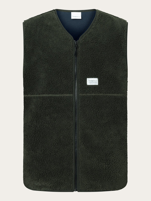 KnowledgeCotton Apparel - MEN Teddy vest Fleeces 1090 Forrest Night