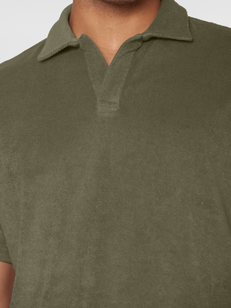 KnowledgeCotton Apparel - MEN Terry polo Polos 1068 Burned Olive