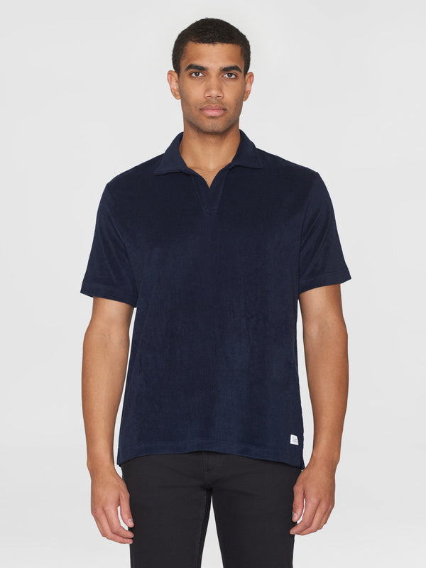 KnowledgeCotton Apparel - MEN Terry polo Polos 1412 Night Sky