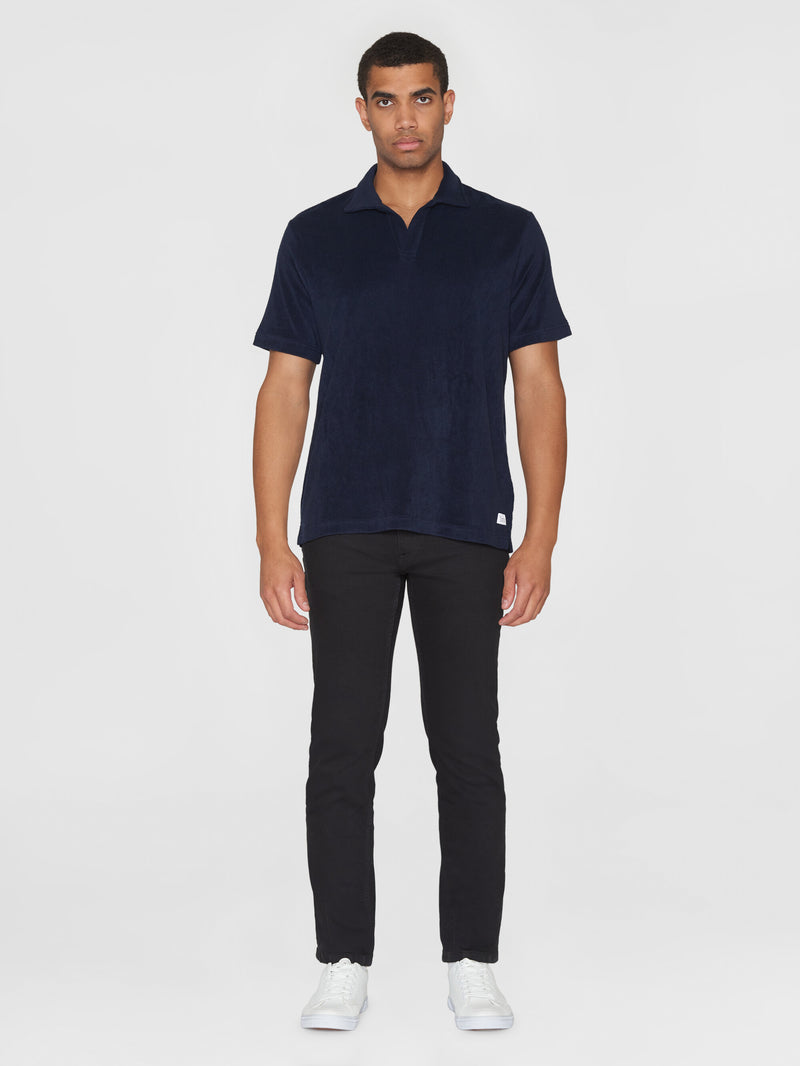 KnowledgeCotton Apparel - MEN Terry polo Polos 1412 Night Sky