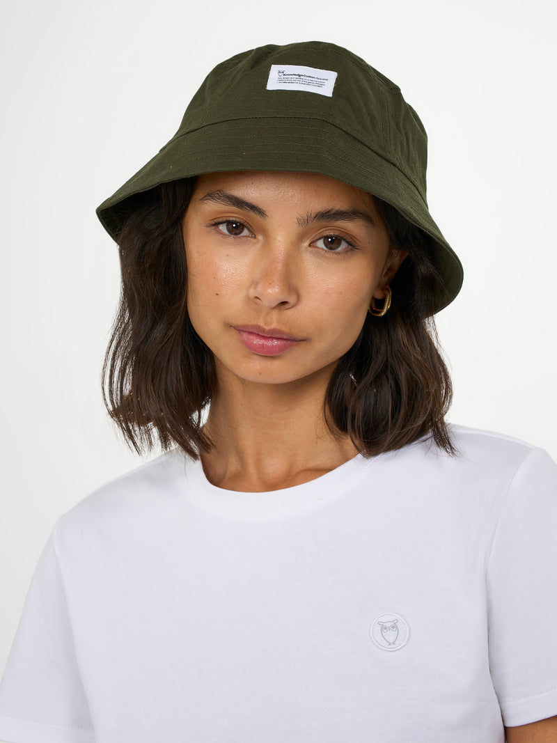 KnowledgeCotton Apparel - UNI Twill block bucket hat Hats 1090 Forrest Night