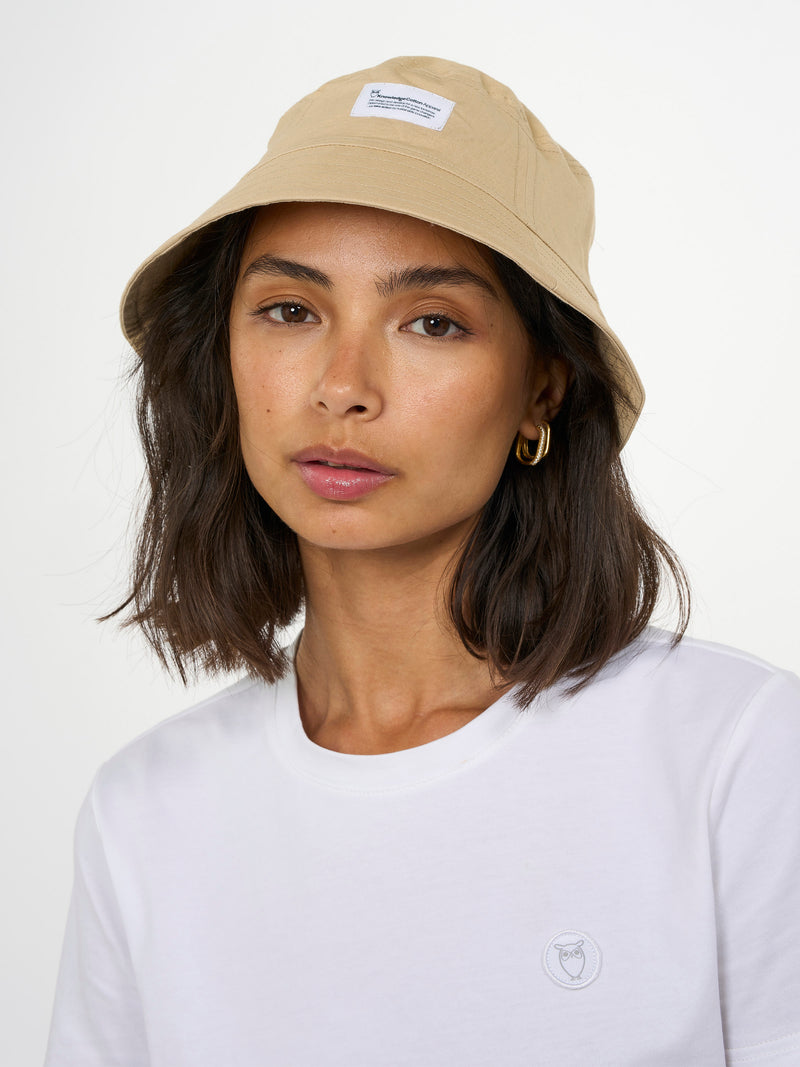 KnowledgeCotton Apparel - UNI Twill block bucket hat Hats 1347 Safari