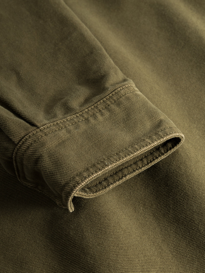 KnowledgeCotton Apparel - MEN Twill loose fit overshirts Overshirts 1100 Dark Olive