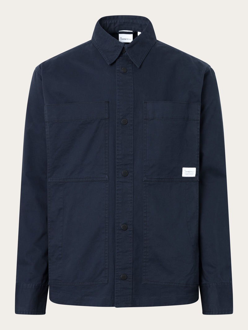 KnowledgeCotton Apparel - MEN Twill overshirt Overshirts 1412 Night Sky