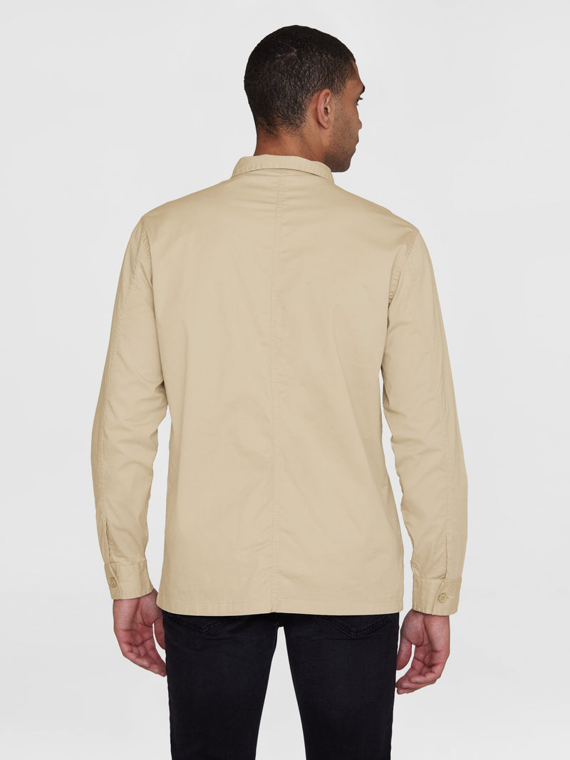 KnowledgeCotton Apparel - MEN Twill overshirt - GOTS/Vegan Overshirts 1228 Light feather gray