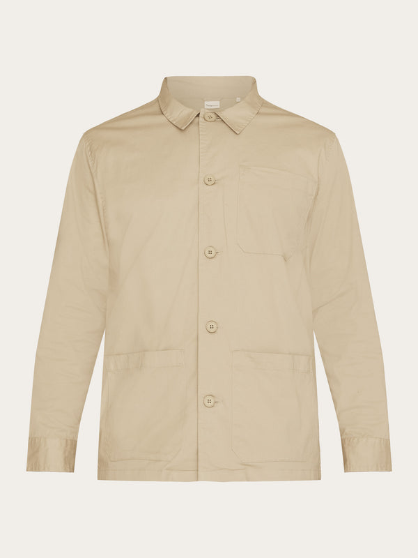 KnowledgeCotton Apparel - MEN Twill overshirt - GOTS/Vegan Overshirts 1228 Light feather gray