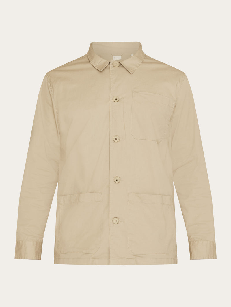 KnowledgeCotton Apparel - MEN Twill overshirt - GOTS/Vegan Overshirts 1228 Light feather gray