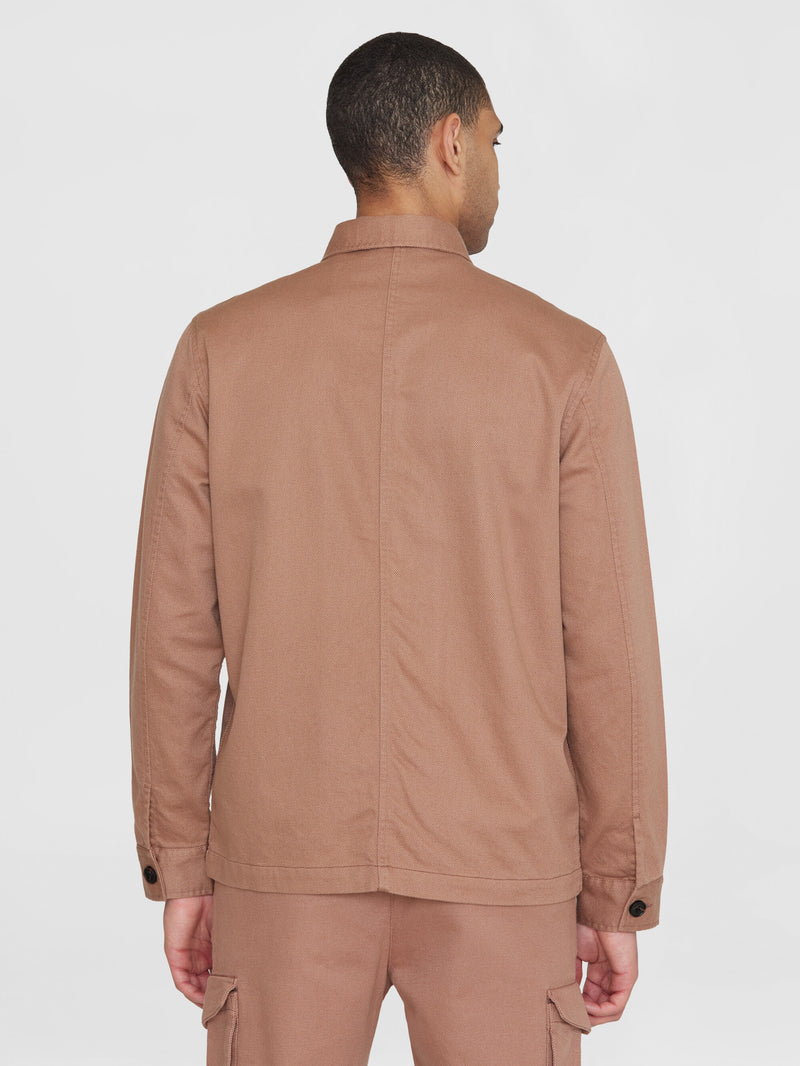 KnowledgeCotton Apparel - MEN Twill overshirt GOTS/Vegan Overshirts 1437 Chocolate Malt