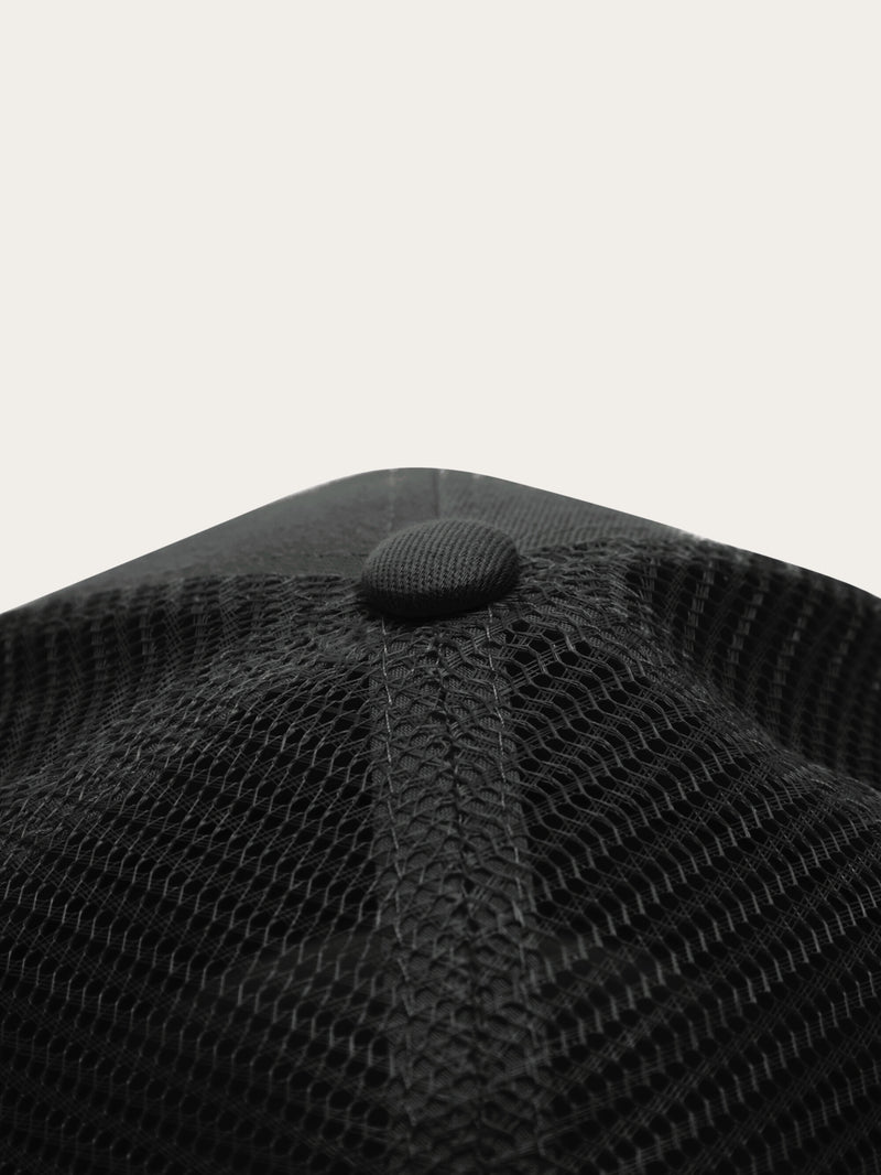 KnowledgeCotton Apparel - UNI Twill trucker cap Caps 1300 Black Jet