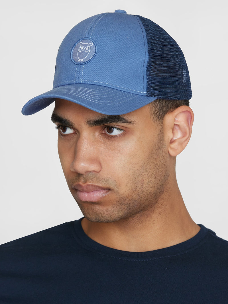 KnowledgeCotton Apparel - UNI Twill trucker cap Caps 1432 Moonlight Blue