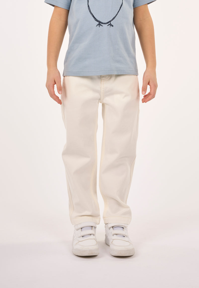 KnowledgeCotton Apparel - YOUNG Wide fit pant Pants 1007 Star White