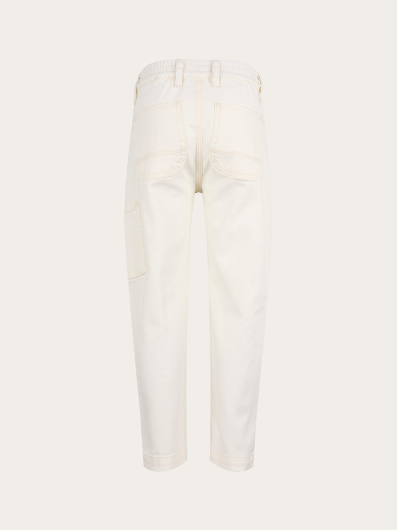 KnowledgeCotton Apparel - YOUNG Wide fit pant Pants 1007 Star White