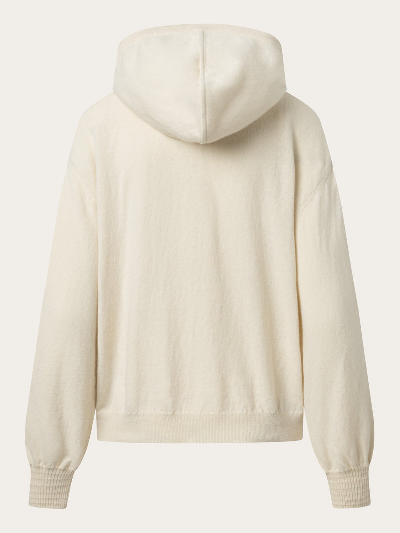 KnowledgeCotton Apparel - WMN Wool hood knit Knits 1348 Buttercream